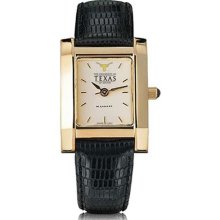 Villanova Women's Swiss Watch - Gold Quad w/ Leather Strap
