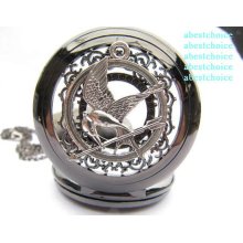 Vintage cool quartz pocket watch necklace watch with long chain,The Hunger Games Pocket Watch Necklace