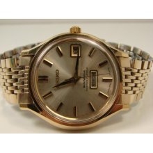Vintage Gold Tone Seiko 8346-8000 27j Split Day-date Automatic Watch. Mint