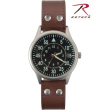 Vintage Military Field Watch With Leather Strap