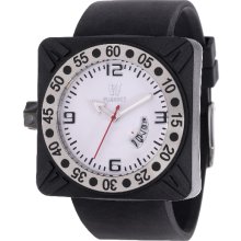 Vuarnet Mens Deepest Gent Plastic Watch - Black Rubber Strap - White Dial - VUAV40.002