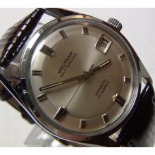 Waltham Men's Swiss Made 17Jwl Automatic Silver Calendar Watch - Mint Condition