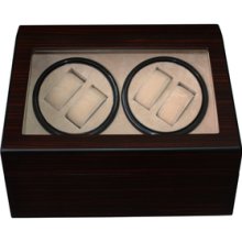 Watch Winder 4 + 6 Ebony Walnut Wood Automatic Winder & Storage C ...