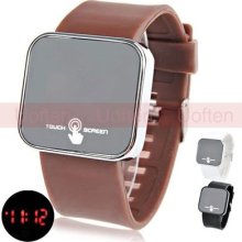 Waterproof Men Women Silicone Touch Screen Digital Electronic Wrist Led Watch