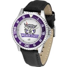 Weber State Wildcats Mens Leather Wrist Watch