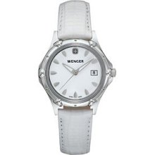 Wenger Ladies Standard Issue White Dial White Leather Strap
