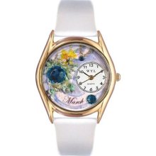 Whimsical Watches C-0910003 Whimsical Womens Birthstone: March White Leather Watch