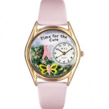 Whimsical Watches C-1110002 Womens Time For The Cure Pink Leather And Goldtone Watch