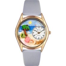 Whimsical Watches Kids Japanese Quartz Palm Tree Leather Strap Watch