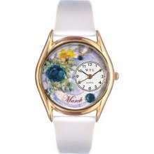 Whimsical watches wc0910003 birthstone: march white leather - One Size