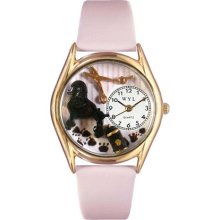Whimsical Watches Women's Dog Groomer Pink Leather and Gold Tone Watch
