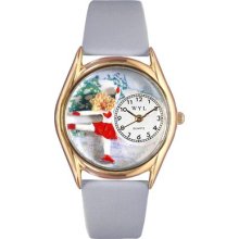 Whimsical Watches Women's Ice Skating Red Leather and Gold Tone Watch