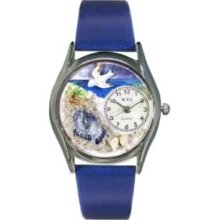 Whimsical Watches Women's S0710011 Footprints Royal Blue Leather