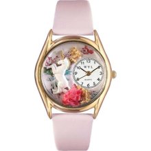 Whimsical Watches Women's Unicorn Pink Leather and Gold Tone Watch
