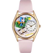 Whimsical Womens Bird Watching Yellow Leather And Goldtone Watch ...