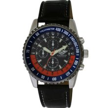 Wingmaster Gents Fashion Watch With Decorative Multi-Dial. Men's Quartz Watch With Black Dial Analogue Display And Black Plastic Or Pu Strap Wm.0055.6