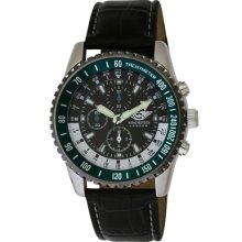 Wingmaster Gents Fashion Watch With Decorative Multi-Dial. Men's Quartz Watch With Black Dial Analogue Display And Black Plastic Or Pu Strap Wm.0055.11