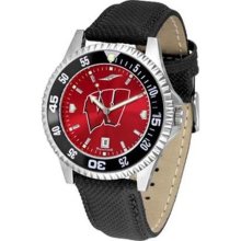 Wisconsin Badgers NCAA Mens Leather Anochrome Watch ...