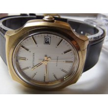 Wittnauer Men's 25Jwl Automatic Duromat Calendar Gold Watch w/ Strap