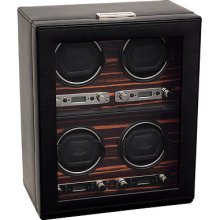 Wolf Designs 2.7 Roadster Quad Automatic Watch Winder 4 Storage Case Box