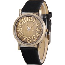 WoMaGe Round Dial Quartz Analog Watch with Faux Leather Strap