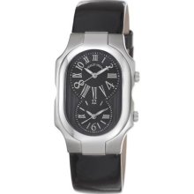 Women's Black Dial and Black patent Leather Strap Watch