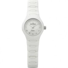 Women's Ceramic Case and Bracelet White Tone Dial Swarovski Crystals