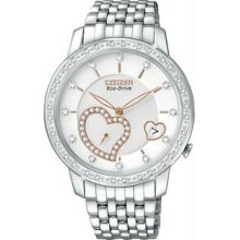 Women's Eco-Drive Stainless Steel Case and Bracelet Diamond Accents