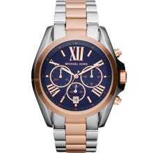 Women's Michael Kors Mid-Size Bradshaw Chronograph Watch, Silver-