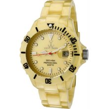 Women's Plastic Resin Case and Bracelet Gold Dial Date Display
