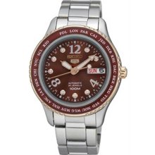 Women's Stainless Steel Case and Bracelet Automatic Brown Tone Dial Da