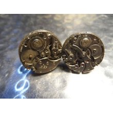 Wow Vintage Swank Silver Steel Swiss Pocket Watch Parts Metal Cuff Links Rare