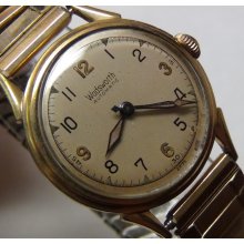 WWII Wadsworth Men's Swiss Made 17Jwl Automatic Gold Watch w/ Bracelet