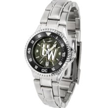 Wyoming Cowboys Competitor AnoChrome Ladies Watch with Steel Band and Colored Bezel