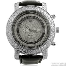 0.16 CTW Diamond Hip Hop Watch Rhodium Tone