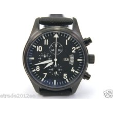 034a Parnis Top Gun Quartz With Chrono Pvd Case Watch