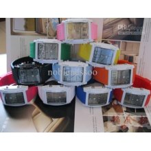 10pcs Date Alarm Two Time Zone Led Digital Watch Light Display Dual