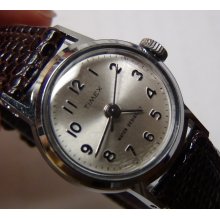 1970' Timex Ladies Silver Watch w/ Strap