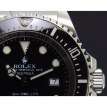 2011-2012 ROLEX - Mens 44mm Stainless Steel Deep Sea SEA DWELLER - Black Index - 116660