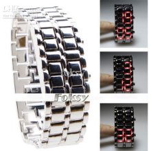 2012 Fashion Led Digital Lava Style Iron Red Light Metal Led Samurai