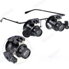 20x Magnifier Jeweler Loupe Light Led Glass Watch Repair Eyeglasses