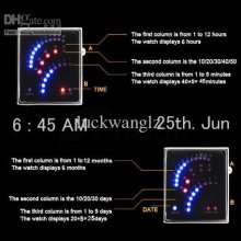 29 Led Blue Red Light Digital Date Lady Men Wrist Watch