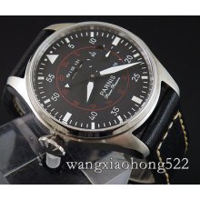 47mm Parnis Black Dail Power Reserve Automatic Mens Sea-gull 2533 Watch Pn369
