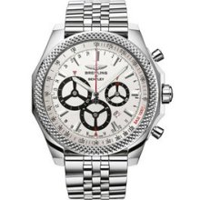 7.25ct Total Diamond Breitling Bentley Barnato Racing Chronograph Steel Watch