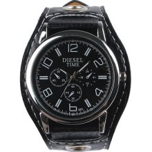 7 Color Leather Sport Casual Fashion Big Oversized Men's Quartz Wrist Watch