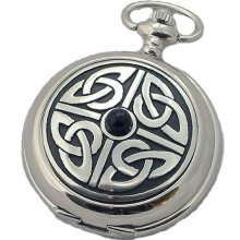 A E Williams 4812Sk Celtic Mens Mechanical Pocket Watch With Chain