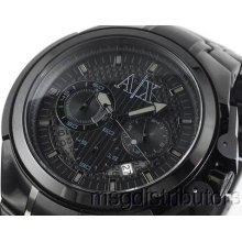 A|x Armani Exchange Ax1116 Mens Black Ip Stainless Steel Chrono Watch