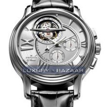 Academy Tourbillon Chronograph (Platinum/Silver Guilloche/Leather)