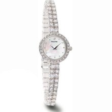 Accurist Ladies' Crystal Watch - White, Stone Set Silver-coloured Rrp Â£119.99