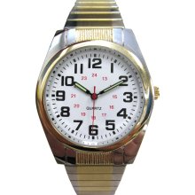 ADVANCE WATCH COMPANY LTD. White Dial Watch with Two Tone Expansion